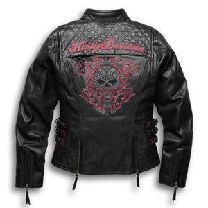 Harley-Davidson Scroll Skull Leather Jacket